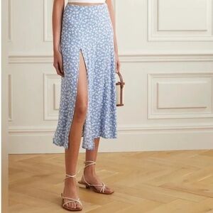 Petite Blue and White Floral Zoe Skirt